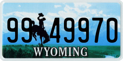 WY license plate 9949970