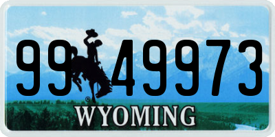 WY license plate 9949973