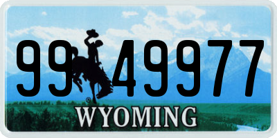 WY license plate 9949977