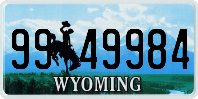 WY license plate 9949984