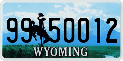 WY license plate 9950012