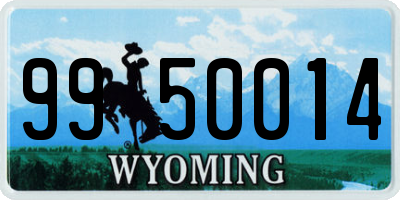 WY license plate 9950014