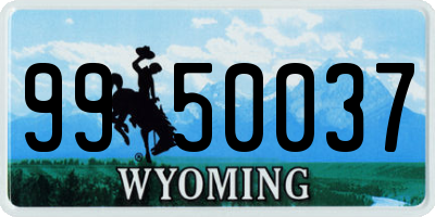 WY license plate 9950037