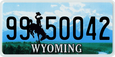 WY license plate 9950042