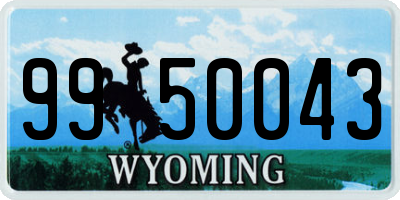 WY license plate 9950043