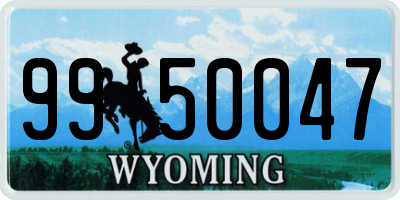 WY license plate 9950047