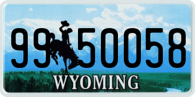 WY license plate 9950058