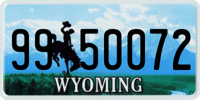 WY license plate 9950072