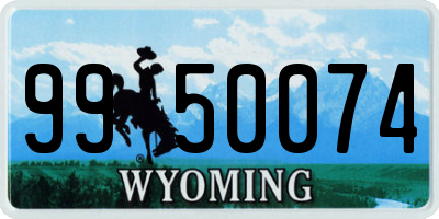 WY license plate 9950074