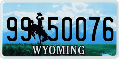 WY license plate 9950076