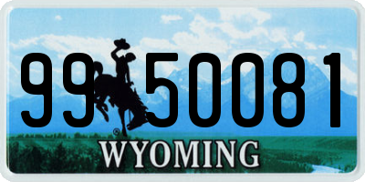 WY license plate 9950081
