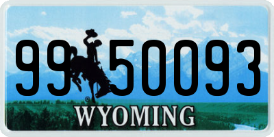 WY license plate 9950093