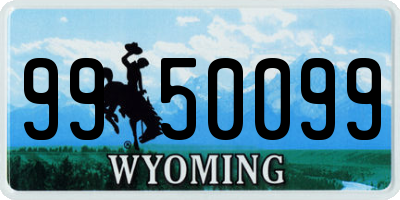 WY license plate 9950099