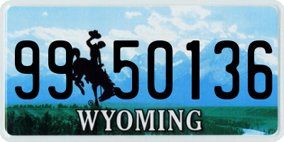 WY license plate 9950136