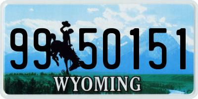 WY license plate 9950151