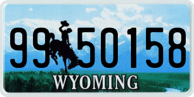 WY license plate 9950158