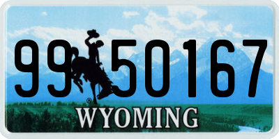WY license plate 9950167