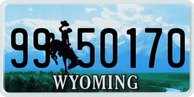 WY license plate 9950170