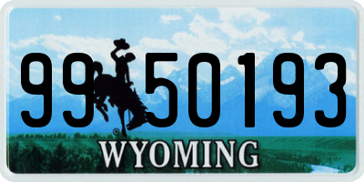 WY license plate 9950193