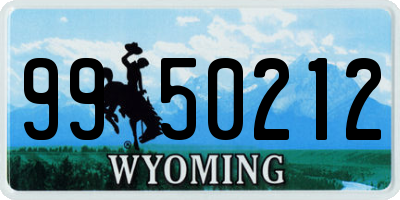 WY license plate 9950212