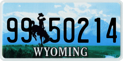 WY license plate 9950214