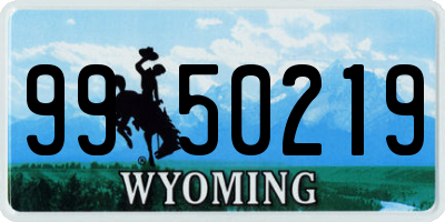 WY license plate 9950219