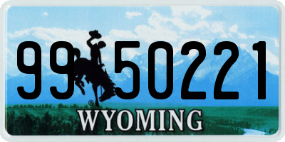 WY license plate 9950221