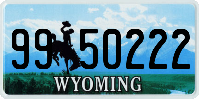 WY license plate 9950222