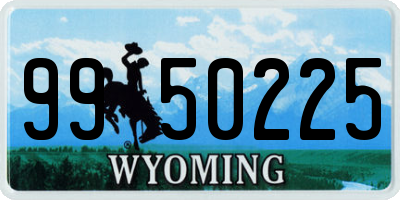 WY license plate 9950225