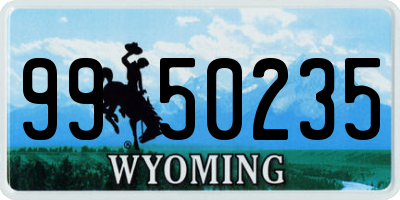 WY license plate 9950235