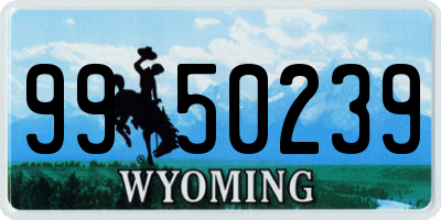 WY license plate 9950239