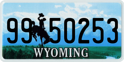 WY license plate 9950253
