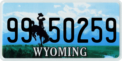 WY license plate 9950259