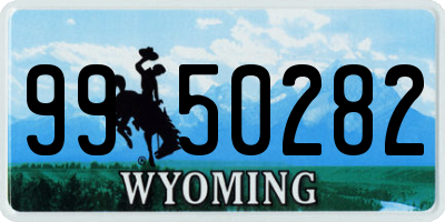 WY license plate 9950282