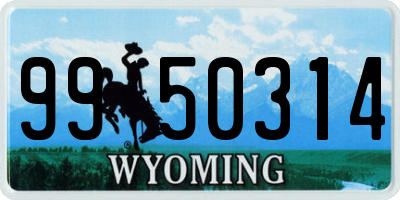 WY license plate 9950314