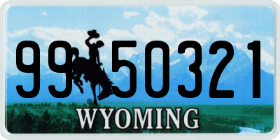 WY license plate 9950321