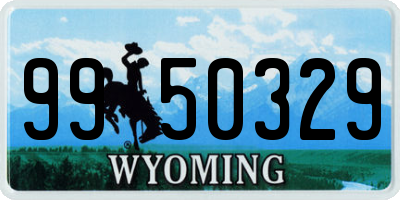 WY license plate 9950329