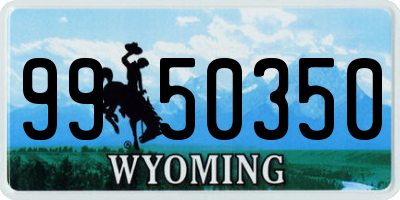 WY license plate 9950350