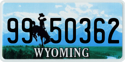 WY license plate 9950362