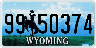 WY license plate 9950374