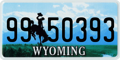 WY license plate 9950393