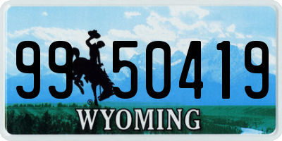 WY license plate 9950419
