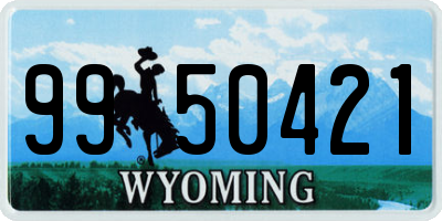WY license plate 9950421