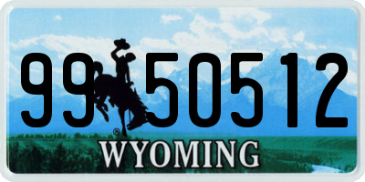 WY license plate 9950512