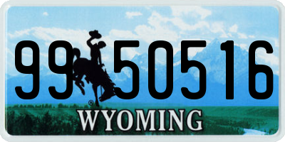 WY license plate 9950516