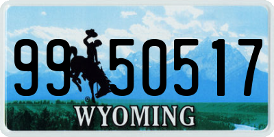 WY license plate 9950517