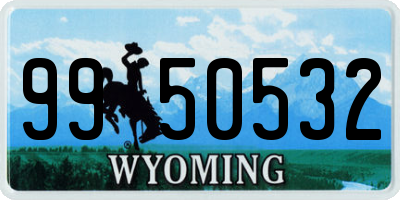 WY license plate 9950532