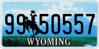 WY license plate 9950557