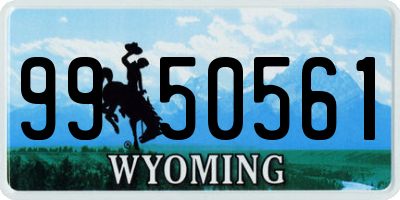 WY license plate 9950561