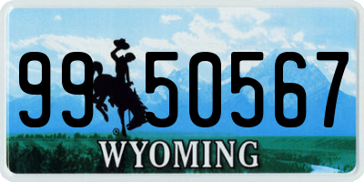 WY license plate 9950567